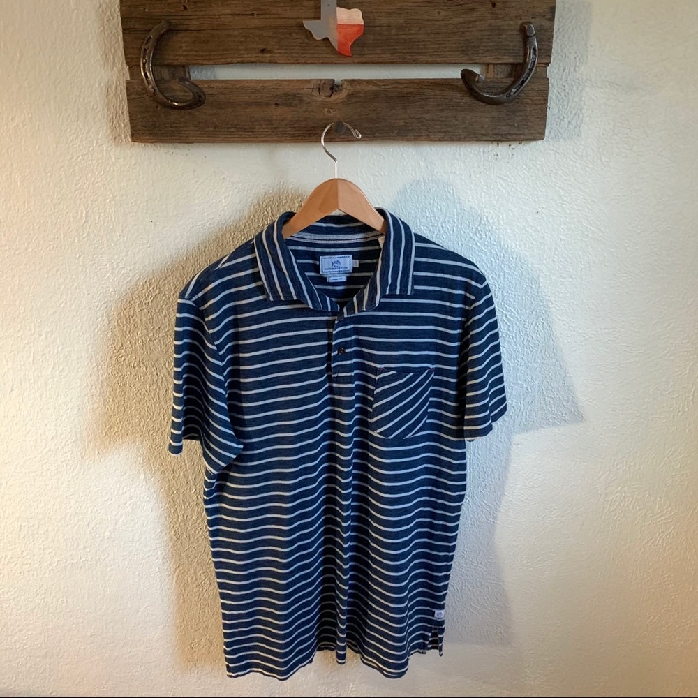 Southern Tide Striped Polo Trim Fit Blue shirt